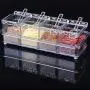 Boîte d'Assaisonnement IETONE 4 Pièces en Acier Inox Séparable avec Couvercle et Cuillère - Récipients pour Condiments/Cruet. Boîte d'Assaisonnement IETONE 4 Pièces en Acier Inox Séparable avec Couvercle et Cuillère - Récipients pour Condiments/Cruet.