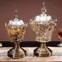 Europäische Glas-Konfektgläser, getrocknete Fruchtornamente, Vase, Aufbewahrungsglas, Haushaltsdekoration ZYLE-Fruchtplatten (Größe: S)