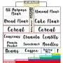 Kitchen Pantry Food Organization Clear Labels: 102 Sexy Feminine Gloss Preprinted Water Resistant Label Set to Organize Storage Containers, Jars & Canisters w/Extra Write-on Stickers