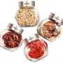 Ensembles de contenants de rangement en verre avec couvercles, set de 4 petits pots de cuisine hermétiques, pots à miel. Ensembles de contenants de rangement en verre avec couvercles, set de 4 petits pots de cuisine hermétiques, pots à miel.