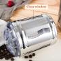 3-Piece Kitchen Canisters Set Stainless Steel with Air-Tight Lids and See-Through Windows,Pantry Organization and Storage for Tea Coffee Snacks Sugar