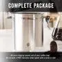 Boîte Hermétique de Conservation pour Café – 473 ml – Couvercle Articulated à Gaz CO2 et Suivi Journalier/Mensuel Numérique – Coffre en Acier Inoxydable pour Café en Graines ou Mouture Boîte Hermétique de Conservation pour Café – 473 ml – Couvercle Articulated à Gaz CO2 et Suivi Journalier/Mensuel Numérique – Coffre en Acier Inoxydable pour Café en Graines ou Mouture