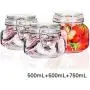 Glasen 3-teiliges Set – XSWZAQ: Glasbehälter für Passionsfrucht, Limette, Honig, Marmelade und Enzymbehälter – Lagertank