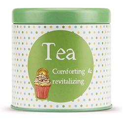 Nicoles Workshop Colorful Dot Mini Storage Metal Jar,Covered,&quotTea",Green