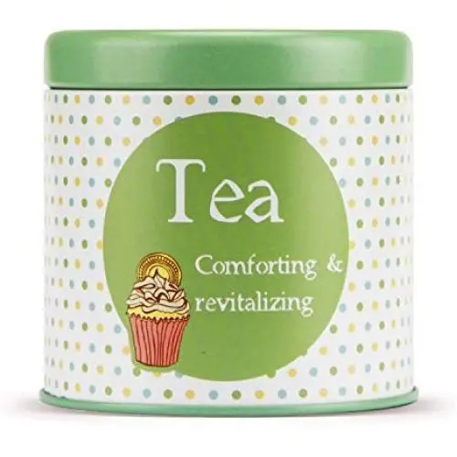 Nicoles Workshop Colorful Dot Mini Storage Metal Jar,Covered,"Tea",Green Nicoles Workshop Colorful Dot Mini Storage Metal Jar,Covered,"Tea",Green