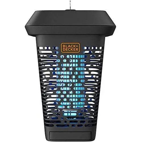 BLACK+DECKER Insektensammelgerät | Elektrischer UV-Insektenspender & -tötung für Fliegen, Mücken, Fliegen und andere kleine bis mittelgroße fliegende Schädlinge | 1 Hektar Außenbereich für Haus, Terrasse, Garten, Patio, Camping & mehr