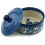 Polish Pottery Jar with Lid 5-inch Blue Poppies