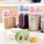 HOMELUNY Set of 4 Plastic Food Storage Containers Kitchen Airtight Jars Storage Box Cereal Storage Container Jars for Candy, Cookie, Rice, Sugar,Flour,Snacks Keeping Food Dry & Fresh Large Green