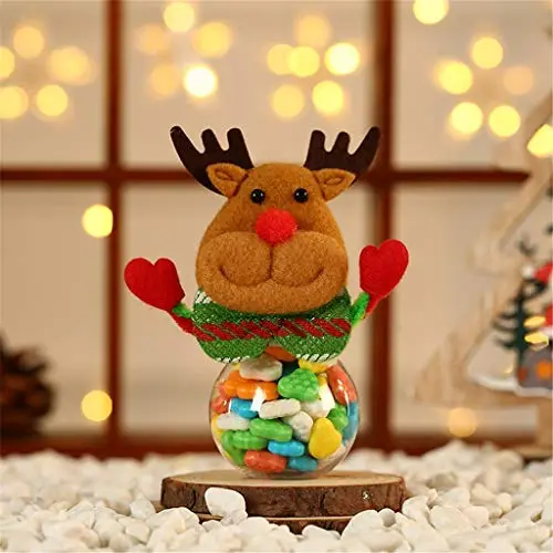 Bouteille de conservation de bonbons de Noël Xmax avec décorations de Père Noël et cerfs, décoration intérieure, cadeau pour enfant, pot de conservation pour biscuits et aliments. Bouteille de conservation de bonbons de Noël Xmax avec décorations de Père Noël et cerfs, décoration intérieure, cadeau pour enfant, pot de conservation pour biscuits et aliments.
