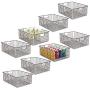 mDesign Farmhouse Decor Metal Wire Food Organizer Storage Bin Baskets with Handles for Kitchen Cabinets, Pantry, Bathroom, Laundry Room, Closets, Garage - 8 Pack - Bronze