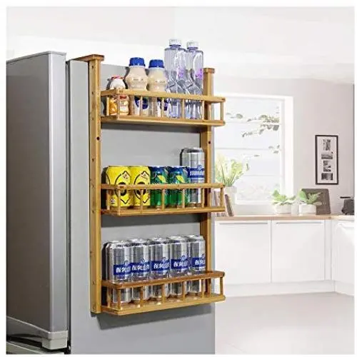 Étagère Suspendue pour Réfrigérateur, Rangement Pots à Épices 3 Couches, Étagère Fixée au Mur pour Placard Cuisine par Mostbest Étagère Suspendue pour Réfrigérateur, Rangement Pots à Épices 3 Couches, Étagère Fixée au Mur pour Placard Cuisine par Mostbest