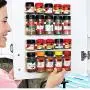 4PCS/Set Gripper Strip Clips Extra Support Spice Rack Dispenser Cabinet Kitchen Holder Storage, 4 Strips Holds 20 Spice Jars, Spice Racks Strips Cabinet Door, Easily Seasoning Carrier Bottle Holder