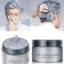Hair Color Wax Silver Gray Hair Wax 4.23 oz Temporary Hair Dye Natural Hairstyle Pomade Cream Unisex Wax for Men and Women(Grey)