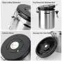 Secura Coffee Canister, Airtight Stainless Steel Storage Containers for Coffee Tea Food with Scoop, Powder Shaker, 4 Extra Valves and 16 Stencils Secura Coffee Canister, Airtight Stainless Steel Storage Containers for Coffee Tea Food with Scoop, Powder Shaker, 4 Extra Valves and 16 Stencils
