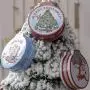 Amosfun Weihnachts-Plätzchentiegel Runde Weihnachtsbaum-Muster Weihnachts-Blechdose Geschenkschachtel für Weihnachtsparty