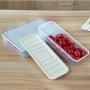 Refrigerator Food Preservation Storage Box Plastic Freezer Space Saver Food Container Organization Rack Kitchen Storage Boxes (S, Grey)