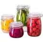 Najer 4-Piece Glass Preserving Jar Set - Kitchen Food Storage Container - Sealed Jar with Lid - Candy Storage, Coffee Beans, Pet Food, Cookies, Swear Jar and More