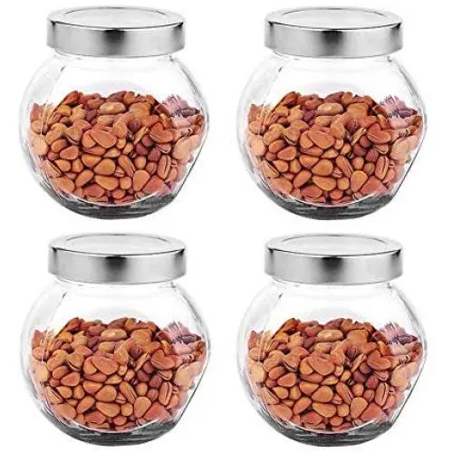 Kitchen Food Storage Jar Airtight Food Storage Storage Jar PACK OF 4 Transparent Glass Storage Container Tea/season Sealed Can(450ml) Kitchen Food Storage Jar Airtight Food Storage Storage Jar PACK OF 4 Transparent Glass Storage Container Tea/season Sealed Can(450ml)
