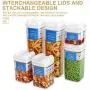 BAYKA Food Storage Containers with Lids, 6 Pieces Set Airtight Food Containers with Chalkboard Labels, Interchangeable Lock Design & Heavy Duty BPA Free Plastic BAYKA Food Storage Containers with Lids, 6 Pieces Set Airtight Food Containers with Chalkboard Labels, Interchangeable Lock Design & Heavy Duty BPA Free Plastic