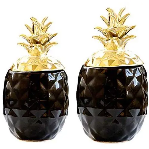 joyMerit Ananas Keramikbehälter mit Deckel für Küche, Haus, Zucker, Marmelade, Aufbewahrung – DIY Hochzeitstafeln, Geschenk – 2er Pack