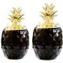 joyMerit Ananas Keramikbehälter mit Deckel für Küche, Haus, Zucker, Marmelade, Aufbewahrung – DIY Hochzeitstafeln, Geschenk – 2er Pack