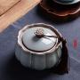 Cereal Containers Ceramic Tea Cans, Household Kitchen Storage Moisture-proof Cans Containers (color : A, Size : D14H10.5CM)