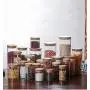 Contenant en verre pour aliments avec couvercle en bambou - 1 pièce, pour grains, noix, réservoir, boîte de rangement pour cuisine - JM 004 Contenant en verre pour aliments avec couvercle en bambou - 1 pièce, pour grains, noix, réservoir, boîte de rangement pour cuisine - JM 004