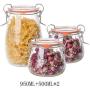 Yl Ly Glass Bottle Sealed Cans 3 Sets Of Passion Fruit Honey Lemon Transparent Jar Home Multi-Grain Candy Storage Tank 500Ml+500Ml+950Ml