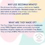 Tiny Village People - Reusable beeswax storage wraps Plastic Free Eco Friendly Plastic Wrap Alternative, Natural Antibacterial Beeswax Food Wrap, Keeps food fresher for longer Pack of 3