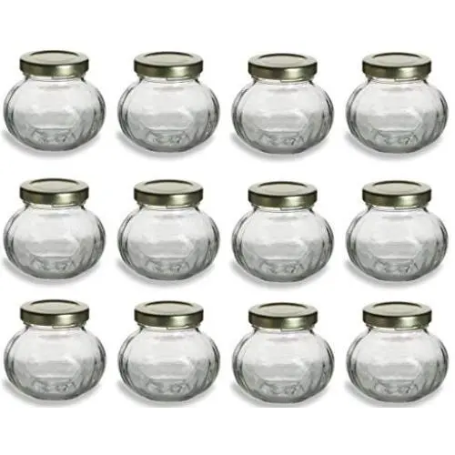 12 pcs, 4 oz Round Glass Jars for Jam, Honey, Wedding Favors, Shower Favors, Baby Foods, Canning, spices