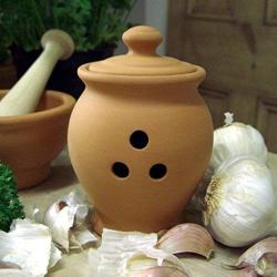 Weston Mill Pottery Terracotta Garlic Pot Garlic Cellar Keeper Storage Made in the UK