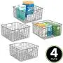 mDesign Farmhouse Decor Metal Wire Food Storage Organizer, Bin Basket with Handles for Kitchen Cabinets, Pantry, Bathroom, Laundry Room, Closets, Garage - 12" x 12" x 6" - 4 Pack - Graphite Gray mDesign Farmhouse Decor Metal Wire Food Storage Organizer, Bin Basket with Handles for Kitchen Cabinets, Pantry, Bathroom, Laundry Room, Closets, Garage - 12" x 12" x 6" - 4 Pack - Graphite Gray