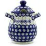 Polish Pottery 8-inch Jar with Lid and Handles (Flowering Peacock Theme) + Certificate of Authenticity Polish Pottery 8-inch Jar with Lid and Handles (Flowering Peacock Theme) + Certificate of Authenticity