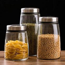 Glass Sealed Jars, Moisture-Proof Kitchen Food Containers, Storage Of Spices/Pasta/Oatmeal/Flower Tea