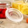 Yardwe 500ML Clip Top Glass Jars Storage Preserving Jars Clear Container Mason Jar
