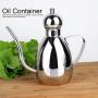 500ml Stainless Steel Olive Oil Bottle with Drip-Free Spout Kitchen Tools Food Jar Cruets Utensil Storage