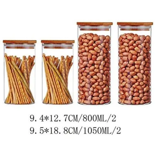 Yl Ly Household Jars Transparent Small Bottles Glass Sealed Cans Food Kitchen Miscellaneous Food Snack Storage Bottle With Lid Storage Tank A Package