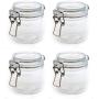 The Grindstone | 200 ml (7 Oz) PET Plastic Kilner Style Jars | Round Clear Acrylic Storage Jars | Airtight Locking Mason Style Canister Lids | Multiple Uses | Heavy Premium Quality | Pack of 4