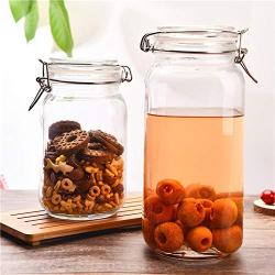 Yl Ly Glass Sealed Jar Glass Bottle Storage Jar Honey Bottle Enzyme Bottle Milk Powder Candy Jar Dried Fruit Bottle With Lid Square 500Ml