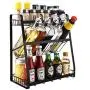 3 Tier Spice Rack Organizer - Kitchen Countertop Storage Organizer for Seasoning Can Jars Bottle (Black)