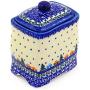 Polish Pottery 5?-inch Jar with Lid (Holiday Drive Theme) + Certificate of Authenticity