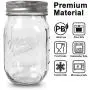 6er Pack Glasbehälter 16 oz mit Deckel und Bänder, Luftdichte Regular Mouth Mason Jars für Trockenwaren, Babynahrung, Meal Prep, Lebensmittelaufbewahrung, Einmachen, Salate, Gewürze, Kekse, Süßigkeiten u.v.m.