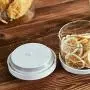 Glass Food Storage Jar Containers with Lid Vacuum Seal, Food Saver Preserving Air Tight Storage Container Jar for Dry Food/Cereal/Pasta/Candy/Cookie (30oz)