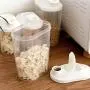 Plastic Cereal Dispenser Storage Box Kitchen Food Grain Rice Container Nice Box Transparent Food Canister Fresh Clear Container,B