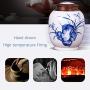 Storage Jar,Hand-painted Blue-and-white Ceramic Tea Cans, Sealed Cans, Tea Storage Tanks, Metal Lids, Large Moisture-proof Storage, Tea Warehouses