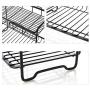 TNKML Wrought Iron Condiment Storage Rack Kitchen Countertop Spice Rack Double Storage Rack - Black