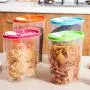 UPKOCH 3pcs Kitchen Food Containers Clear Airtight Dry Food Storage Organizer with Lids for Fridge Cabinet Baking Supplies Flour Green