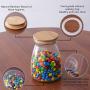 77L Food Storage Jar for Chocolate, 32.4 FL OZ (960 ML), Food Storage Jar with Sealed Bamboo Lid, Clear Glass Storage Canister for Serving Chocolate, Coffee, Candy and More