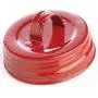 Factory Direct Craft Package of 12 Solid Red Enamelware Lids with Handles Small Mouth Canning Jar Lids with Handles
