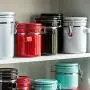 Danmu 1Pc of Lead Free Ceramic Jar with Stainless Steel Clasp Cookie Biscuit Coffee Oatmeal Spice Tea Sugar Container (Blue, 650ML) Danmu 1Pc of Lead Free Ceramic Jar with Stainless Steel Clasp Cookie Biscuit Coffee Oatmeal Spice Tea Sugar Container (Blue, 650ML)